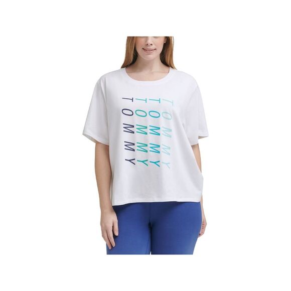 TOMMY HILFIGER Tops - TOMMY HILFIGER Womens Stretch Short Sleeve Scoop Neck T-Shirt